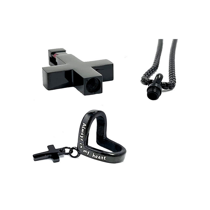 Christianartworkshop 12 Months Birthstone Double Cross Ashes Urn Pendant Necklace - image 7