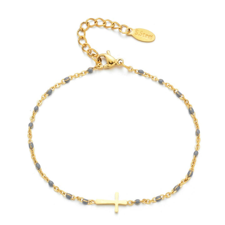Christianartworkshop Delicate Minimalist Cross Bracelet