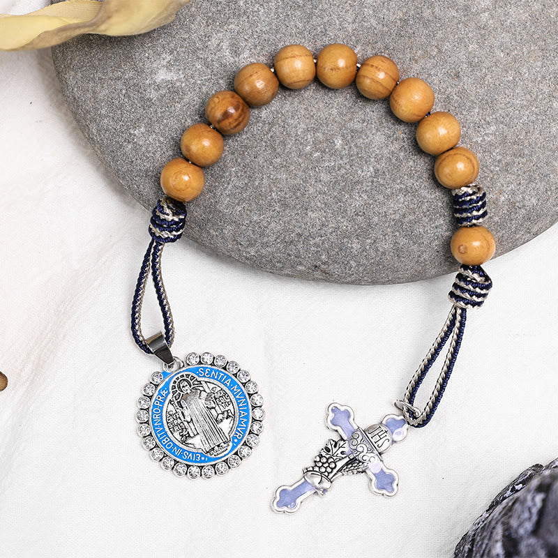 Jesus Hominum Salvator: Olive Wood One Decade Rosary - image 5