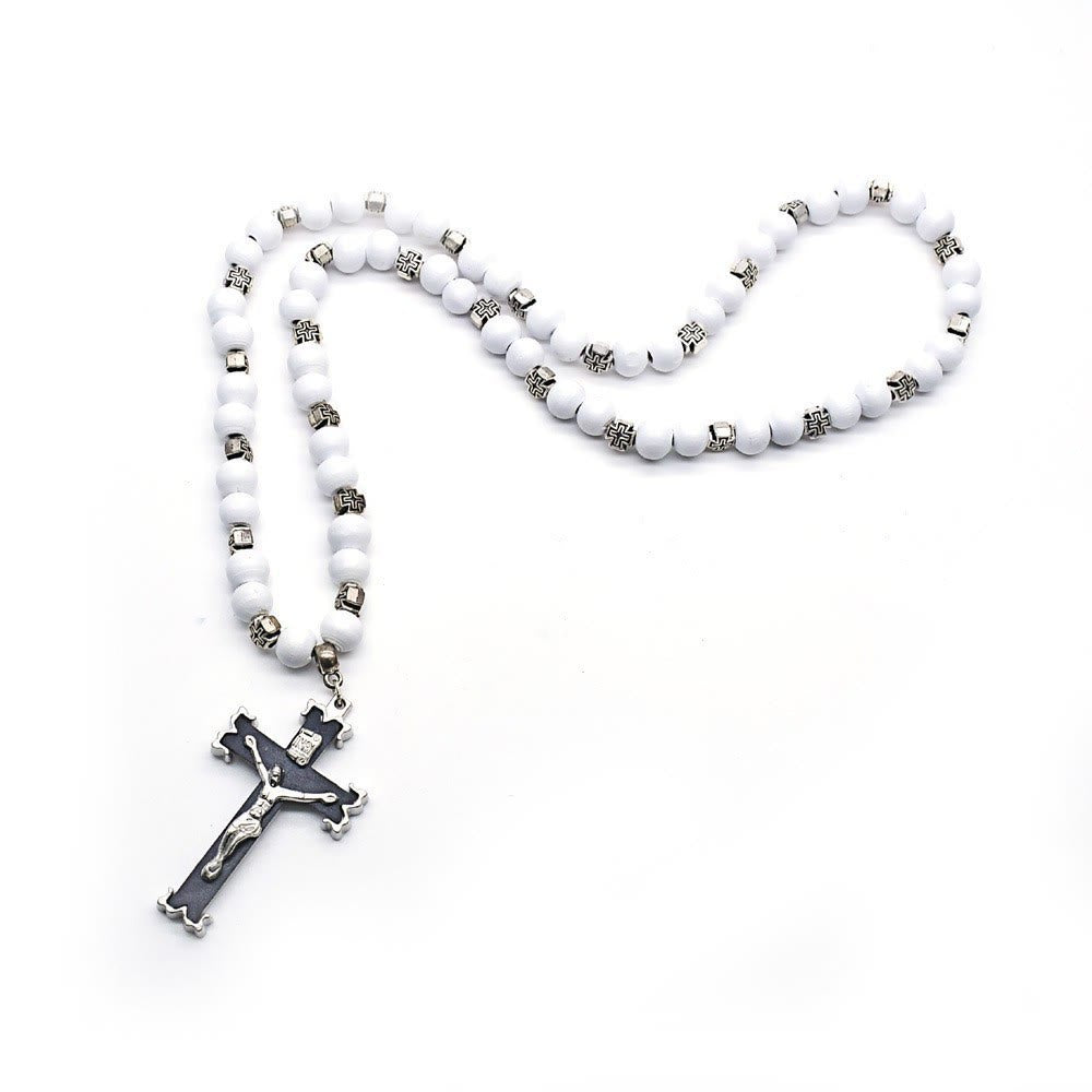 Christianartworkshop Crucifix Juses Pendant Prayer Necklace - White - image 6