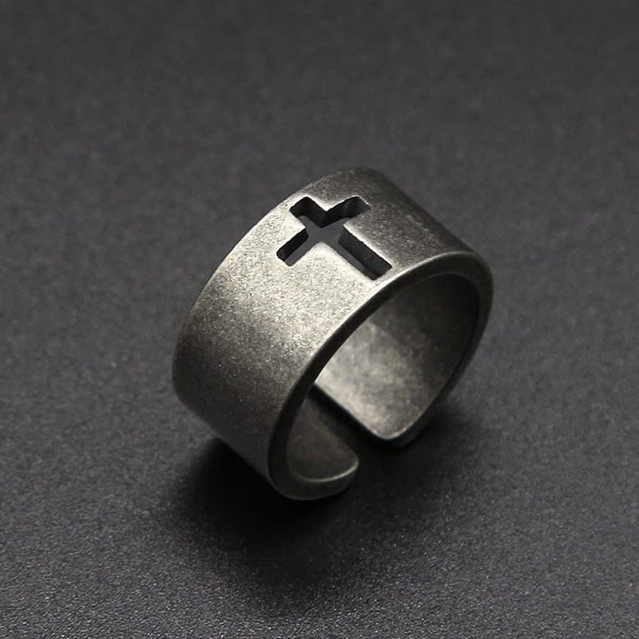 Christianartworkshop Stainless Steel Antique Punk Christianartworkshop  Cross Ring - image 12