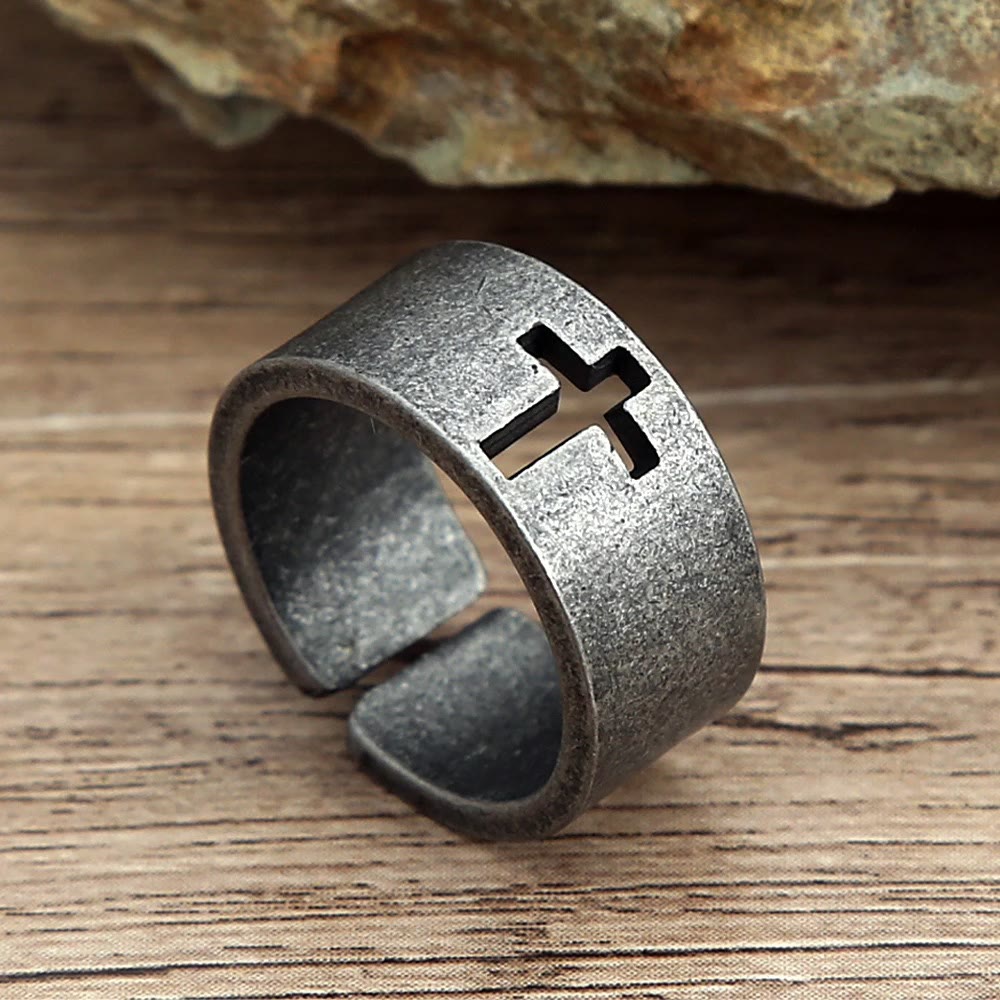 Christianartworkshop Stainless Steel Antique Punk Christianartworkshop  Cross Ring - image 3
