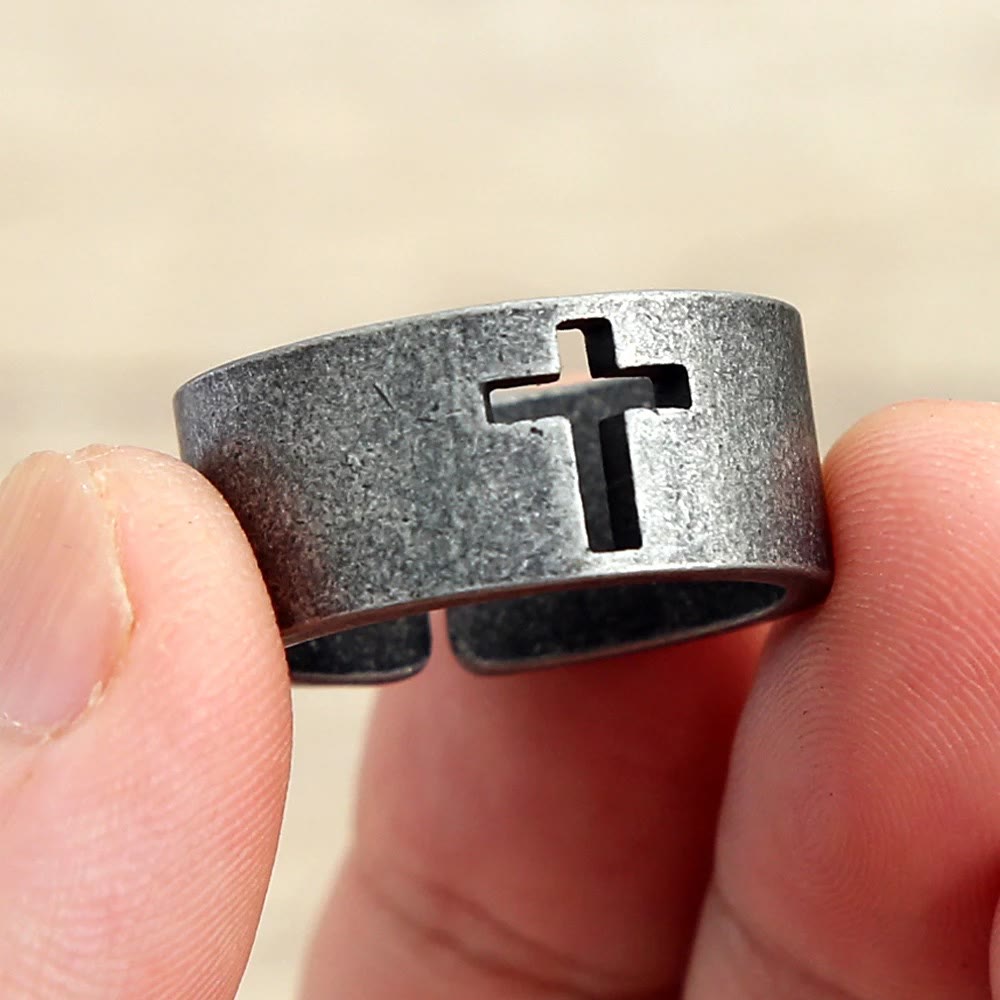 Christianartworkshop Stainless Steel Antique Punk Christianartworkshop  Cross Ring - image 13