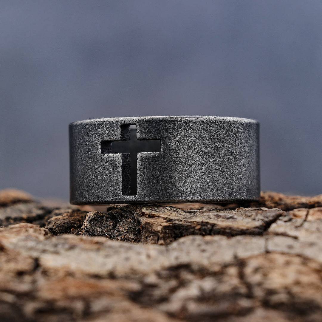 Christianartworkshop Stainless Steel Antique Punk Christianartworkshop  Cross Ring - image 7
