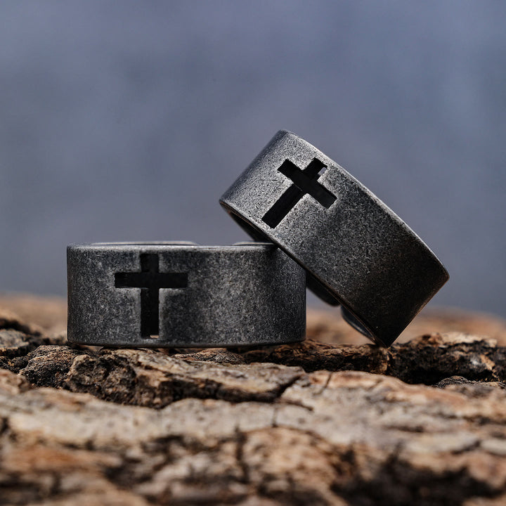 Christianartworkshop Stainless Steel Antique Punk Christianartworkshop  Cross Ring - image 6