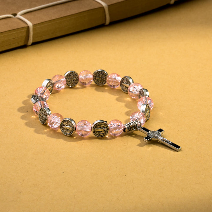 Christianartworkshop Jesus Cross Alloy Charm Pendant Beaded Bracelet - image 2