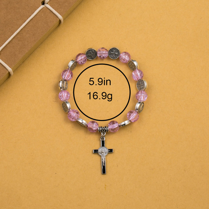 Christianartworkshop Jesus Cross Alloy Charm Pendant Beaded Bracelet - image 4