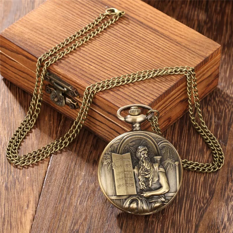 Jesus Bible Quartz Movement Bronze Pocket Watch - image 7