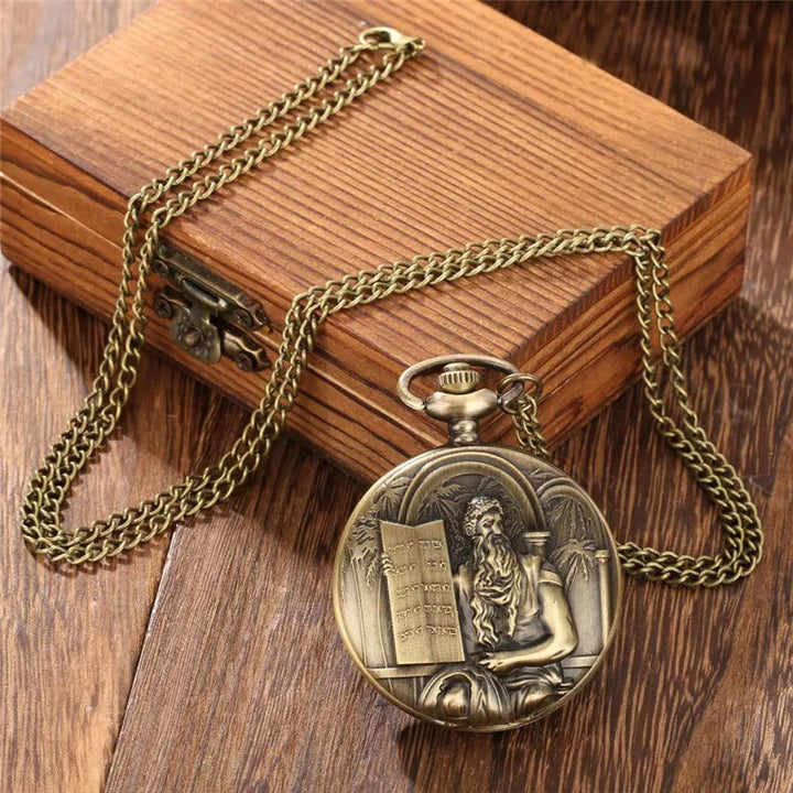 Jesus Bible Quartz Movement Bronze Pocket Watch - image 7