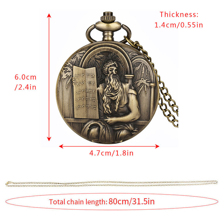 Jesus Bible Quartz Movement Bronze Pocket Watch - image 8