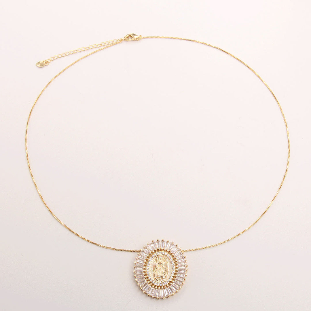 Christianartworkshop Our Lady of Guadalupe Zirconia Amulet Pendant Necklace - image 6