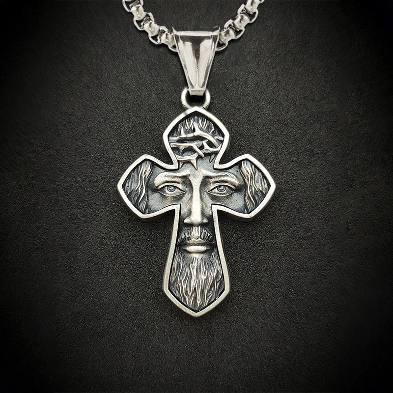 Christianartworkshop Jesus Cross Silver Handmade Christian Pendant Necklace - Silver - image 1