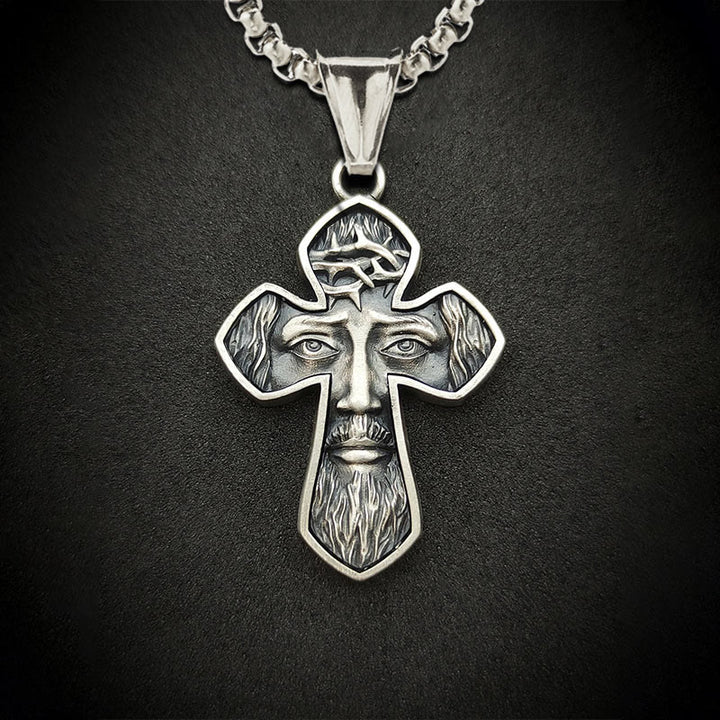 Christianartworkshop Jesus Cross Silver Handmade Christian Pendant Necklace - Silver - image 1
