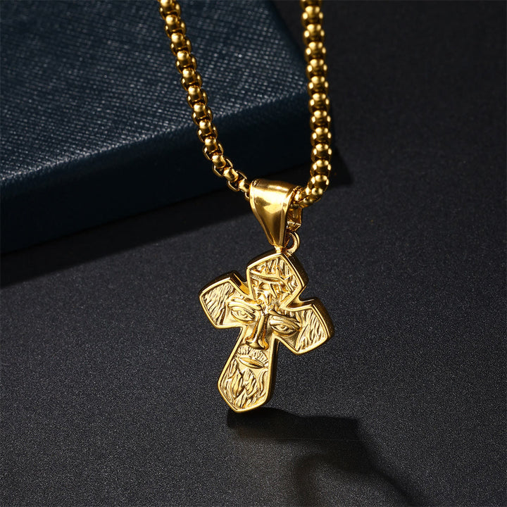 Christianartworkshop Jesus Cross Silver Handmade Christian Pendant Necklace - Golden - image 7