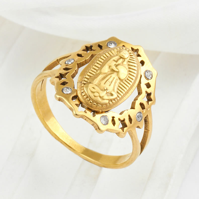 Christianartworkshop Our Lady of Guadalupe Delicate Skeleton Ring - US11 - image 1