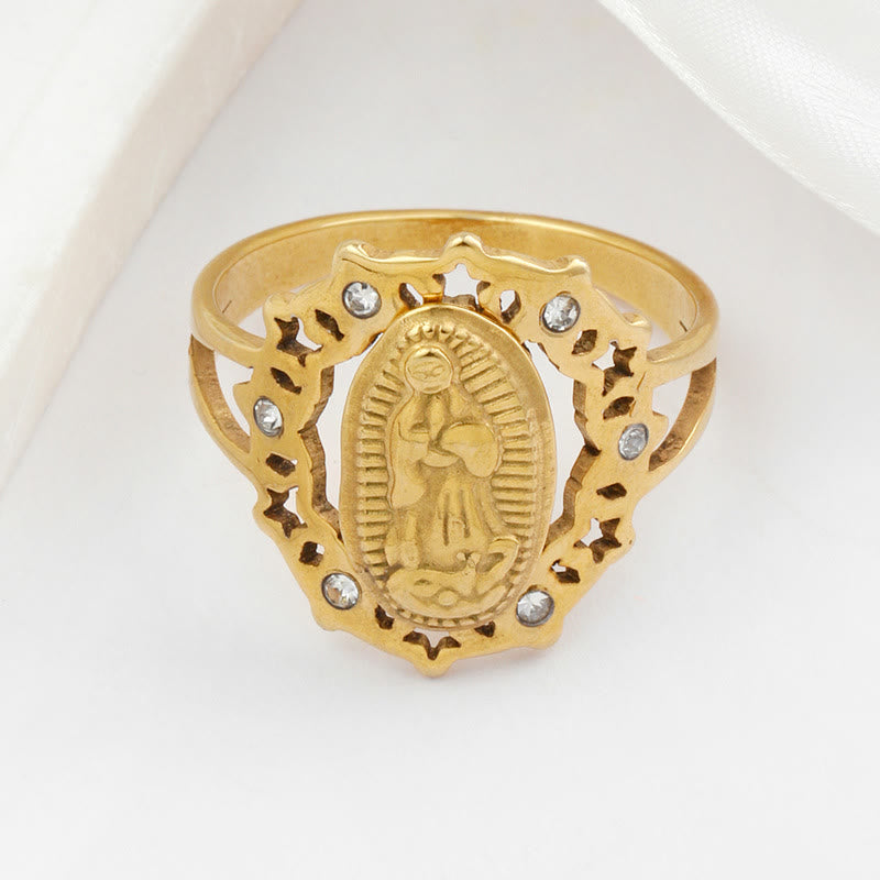 Christianartworkshop Our Lady of Guadalupe Delicate Skeleton Ring - image 3
