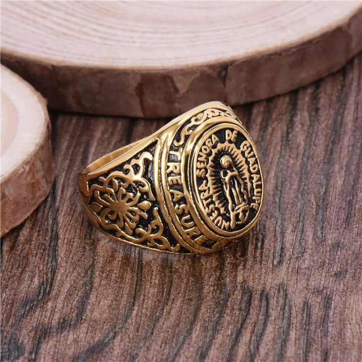 Christianartworkshop Our Lady of Guadalupe Faith in Heart Ring - image 2