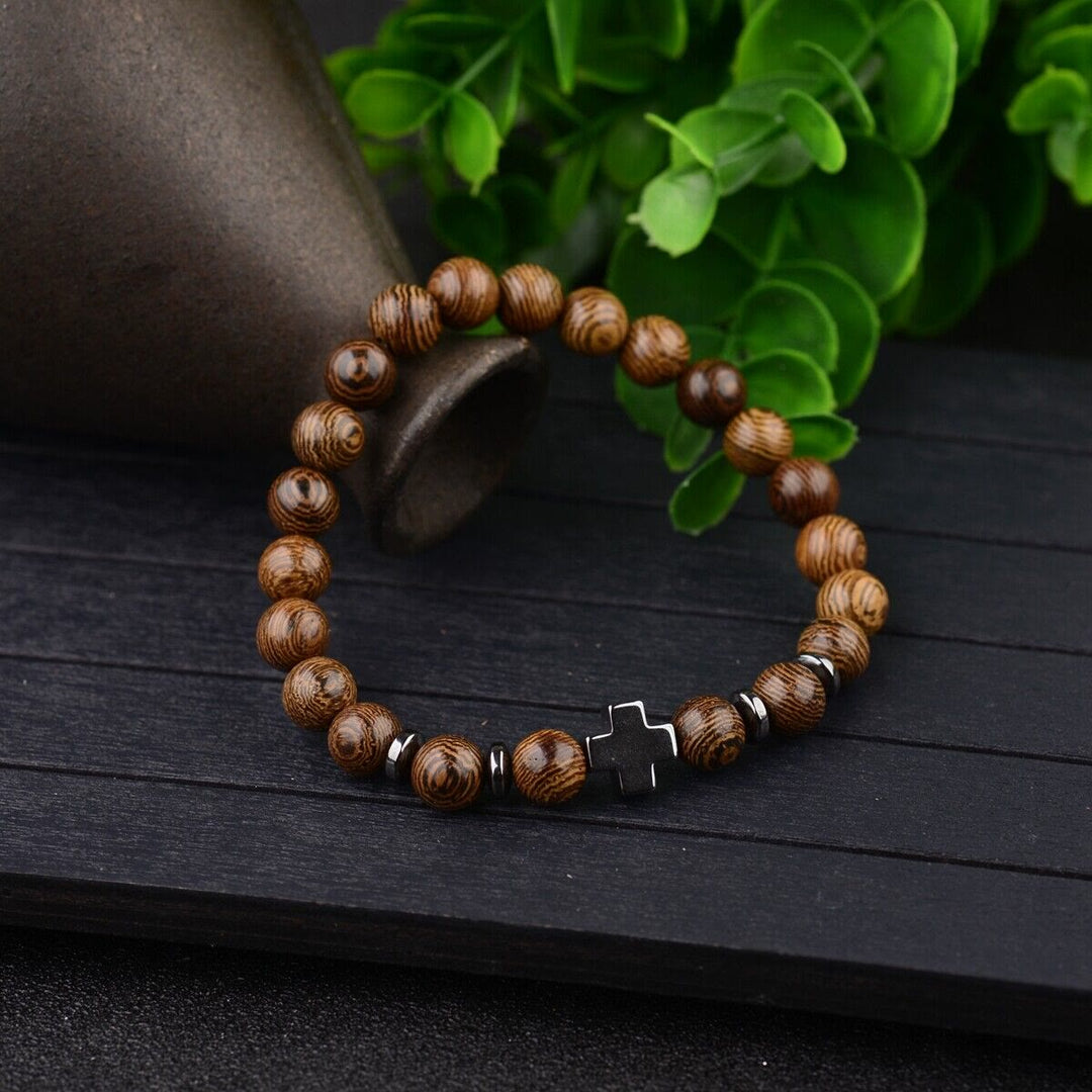 Christianartworkshop Cross Wooden Bead Bracelet - image 3
