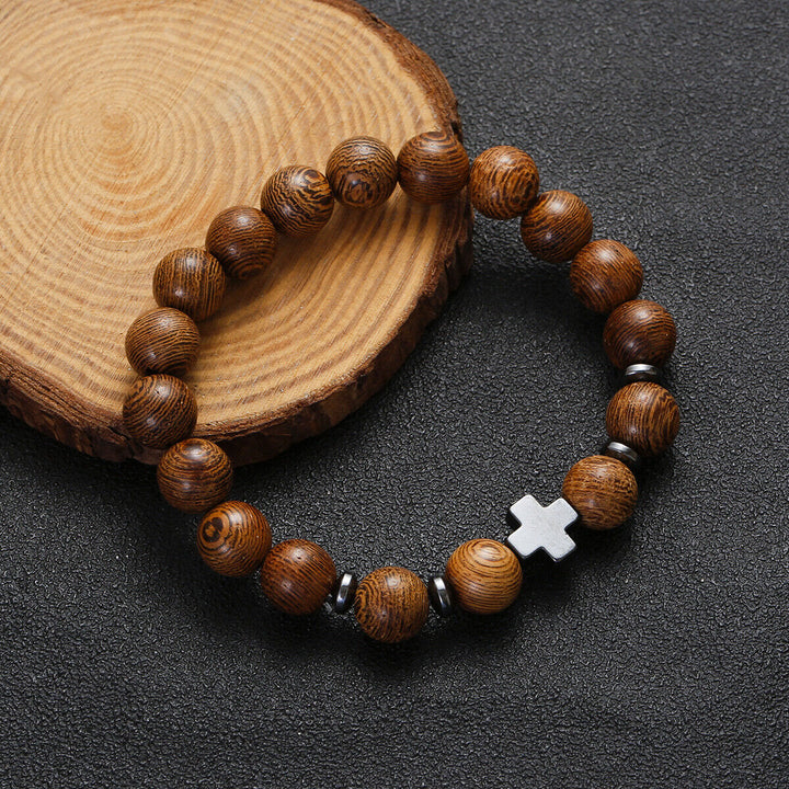 Christianartworkshop Cross Wooden Bead Bracelet - Wooden - image 1