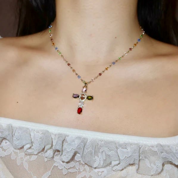 Christianartworkshop Bible 12 Gemstones Cross Pendant Necklace - image 5