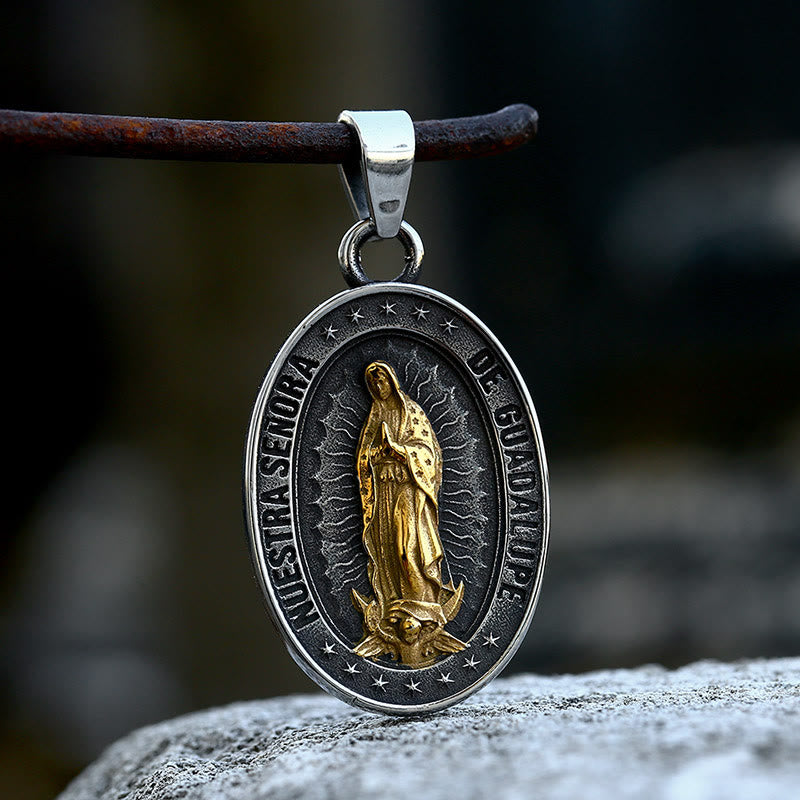 Christianartworkshop The Patron Saint: Our Lady of Guadalupe Necklace - Silver-gold - image 5