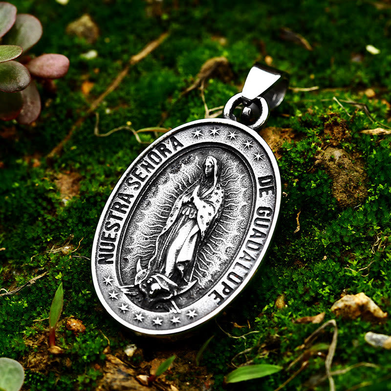 Christianartworkshop The Patron Saint: Our Lady of Guadalupe Necklace - Silver - image 1