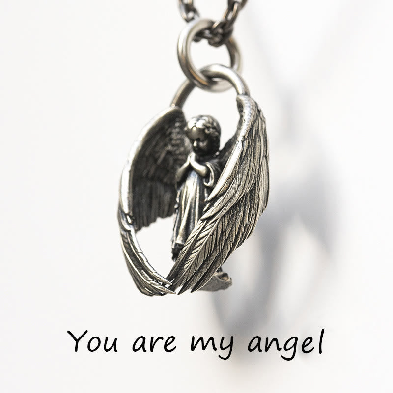 Christianartworkshop Blessing Praying Guardian Angel Wing Pendant Necklace - image 2