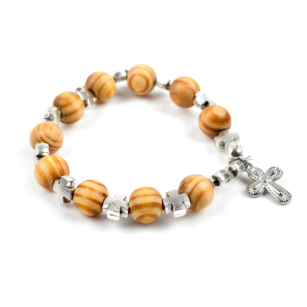 Christianartworkshop Blessings of Faith: Wooden Beads Prayer Christ Bracelet - image 3