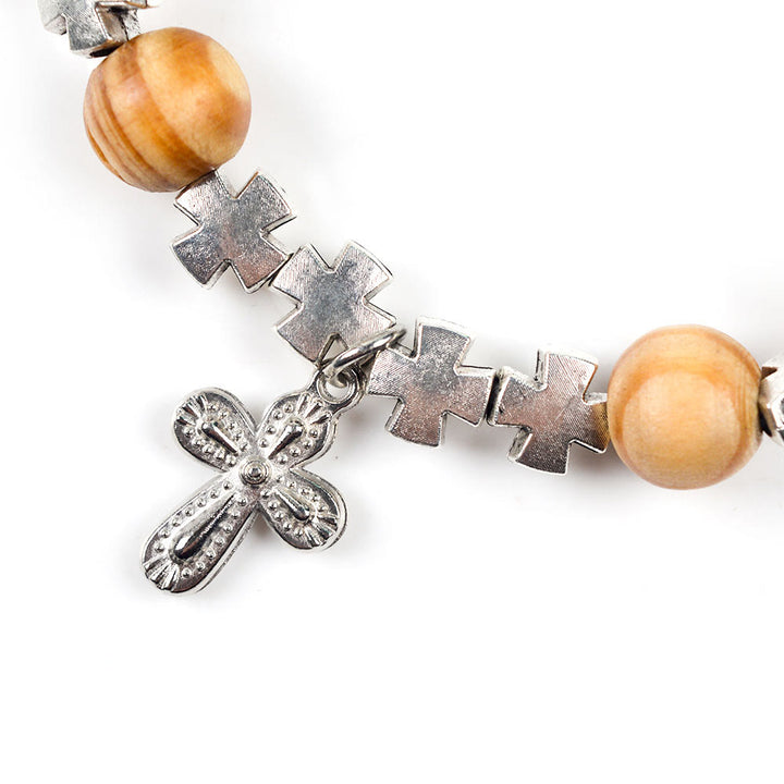 Christianartworkshop Blessings of Faith: Wooden Beads Prayer Christ Bracelet - image 2