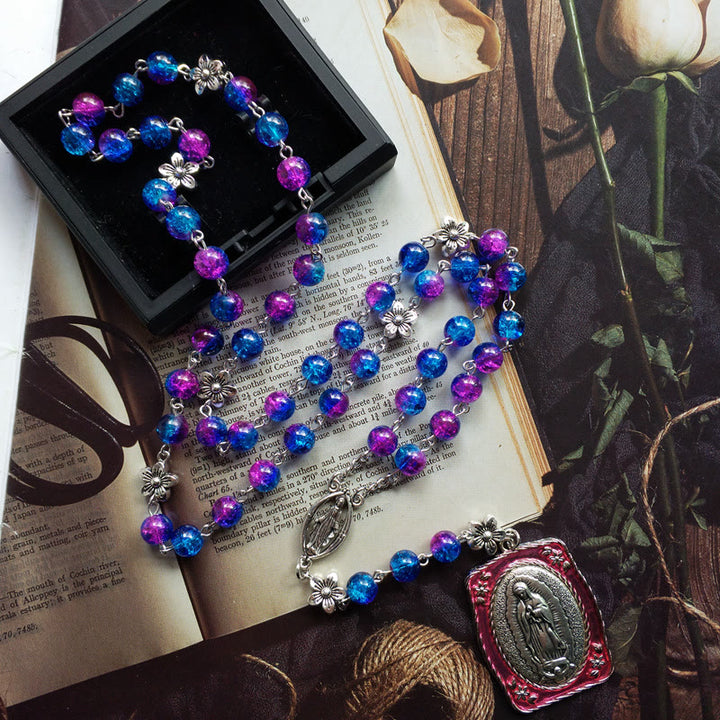 Our Lady of Guadalupe Pendant Seven Sorrow Rosary - Holy Mother - image 1