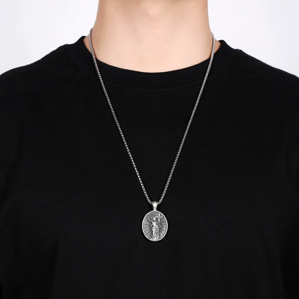 Christianartworkshop Risen Jesus Medallion Christian Religious Necklace  - image 4