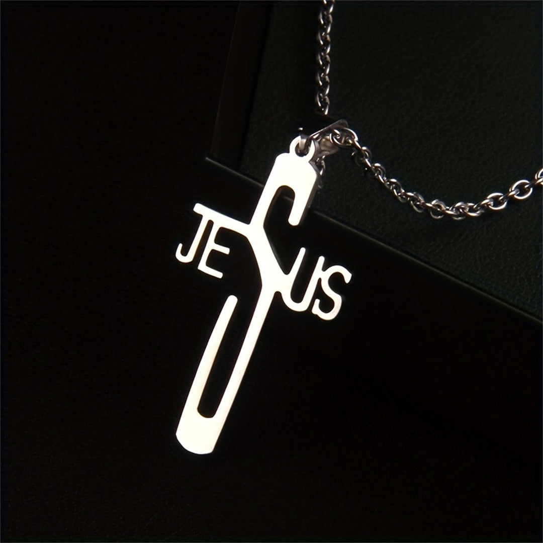 Christianartworkshop Jesus Christ Cross Chain Stainless Steel Necklace - image 2