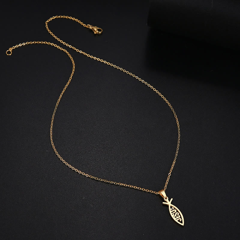 Christianartworkshop Chain Jesus Fish Shape Necklace - image 5