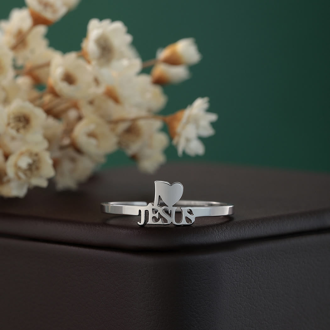 Christianartworkshop "I Love Jesus" Christian Faith Minimalism Ring - image 4