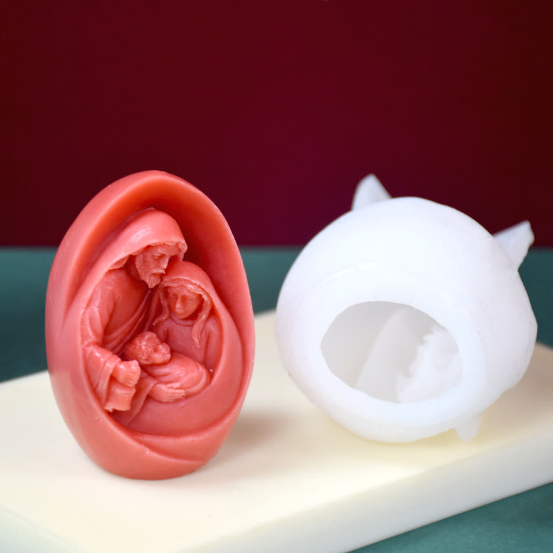 Handmade 3D Figurine Silicone Mould DIY Holy Family Candle Mold  - image 5