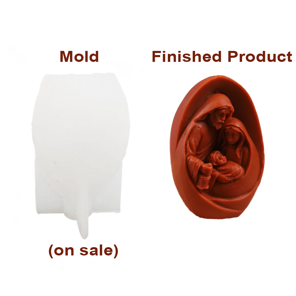 Handmade 3D Figurine Silicone Mould DIY Holy Family Candle Mold  - image 8
