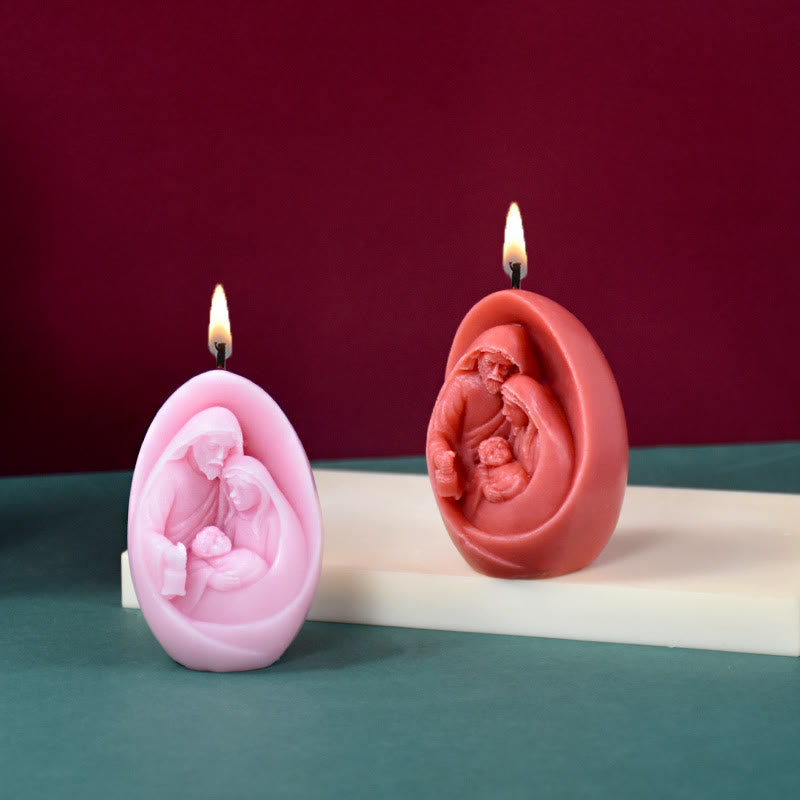 Handmade 3D Figurine Silicone Mould DIY Holy Family Candle Mold  - image 2