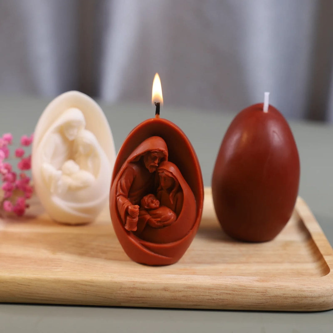 Handmade 3D Figurine Silicone Mould DIY Holy Family Candle Mold  - image 4