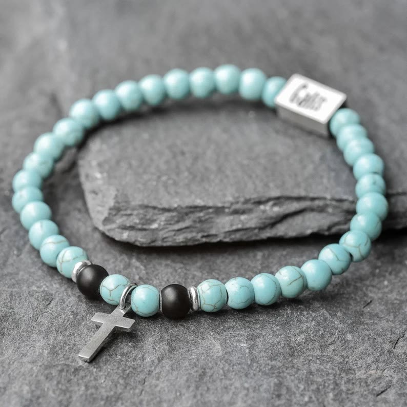 Christianartworkshop Blessing Turquoise Stretch Bracelet - image 3