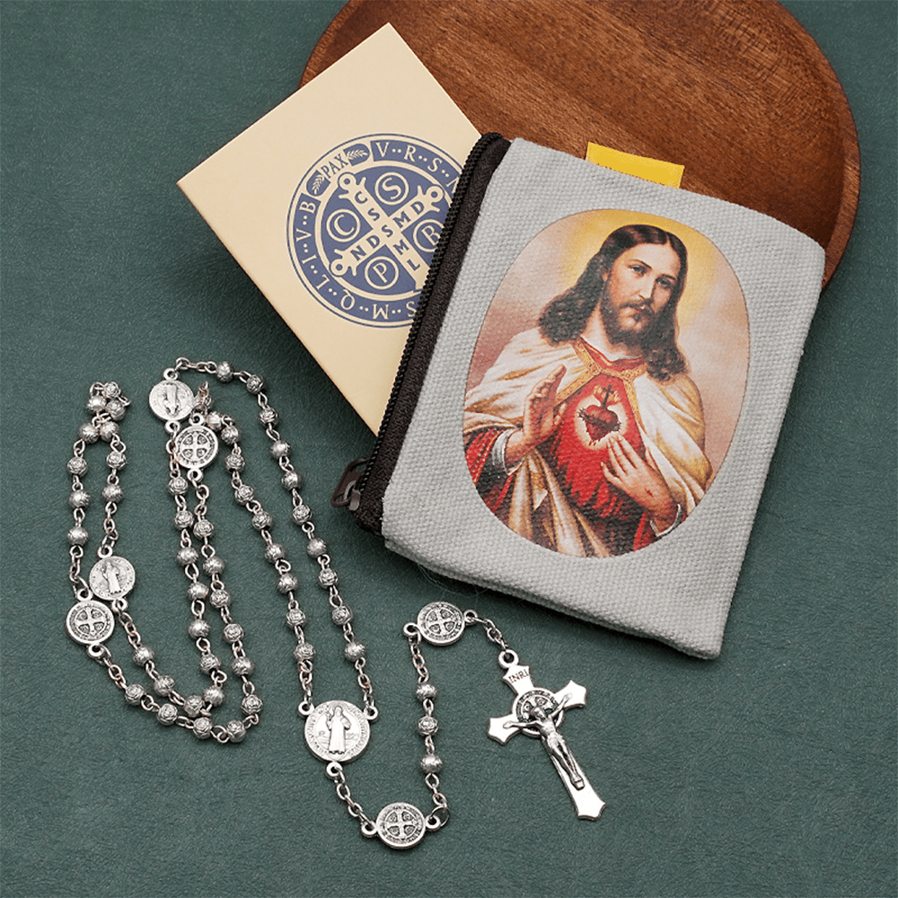Christianartworkshop St. Benedict Alloy Refined Rosary - St. Benedict Pattern - image 1