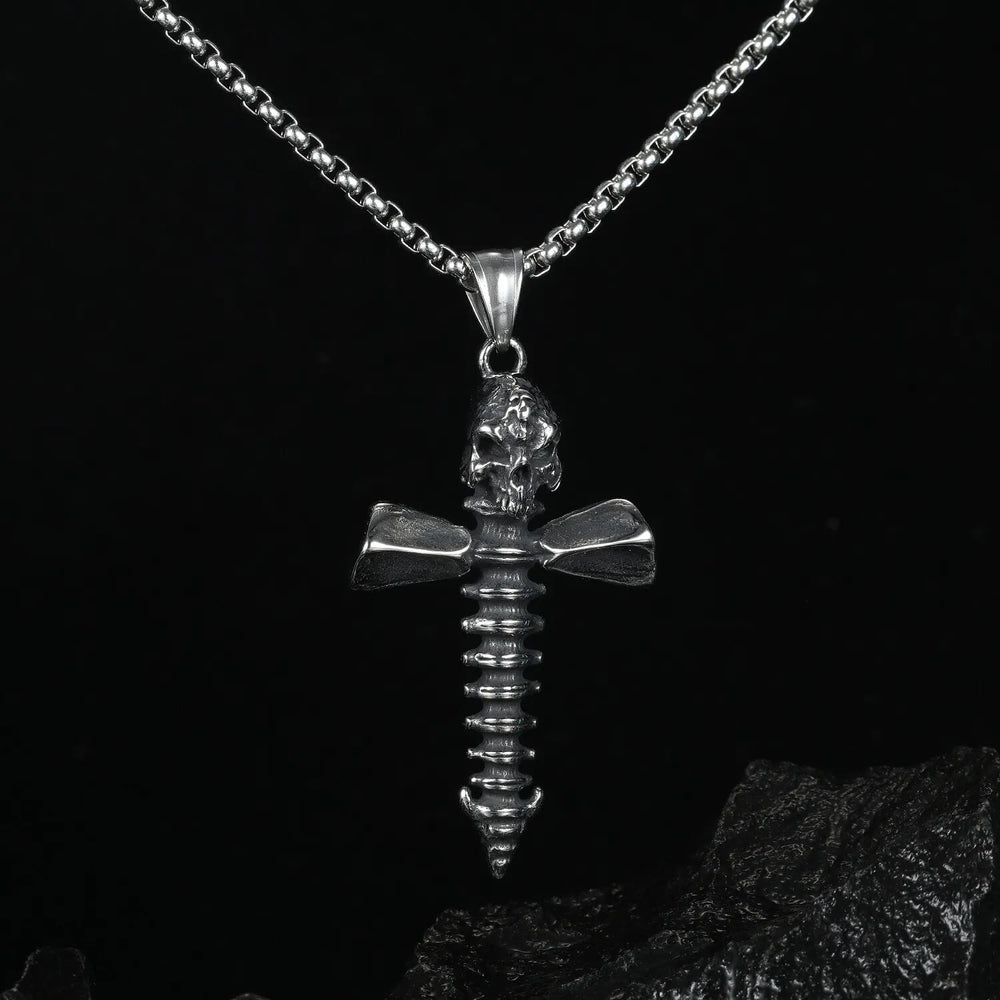 Christianartworkshop Punk Style Skull Crossbones Pendant Necklace - image 2