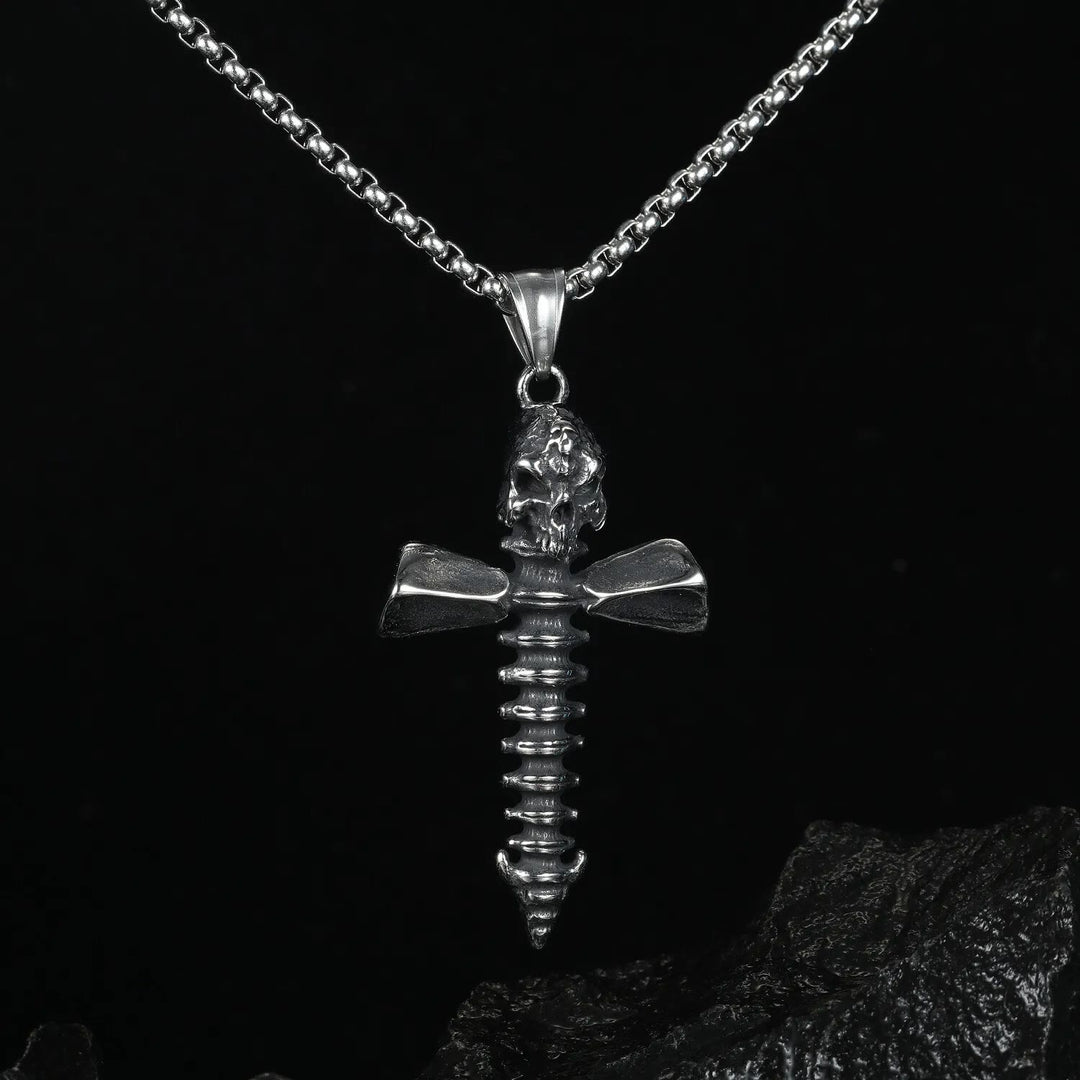 Christianartworkshop Punk Style Skull Crossbones Pendant Necklace - image 2