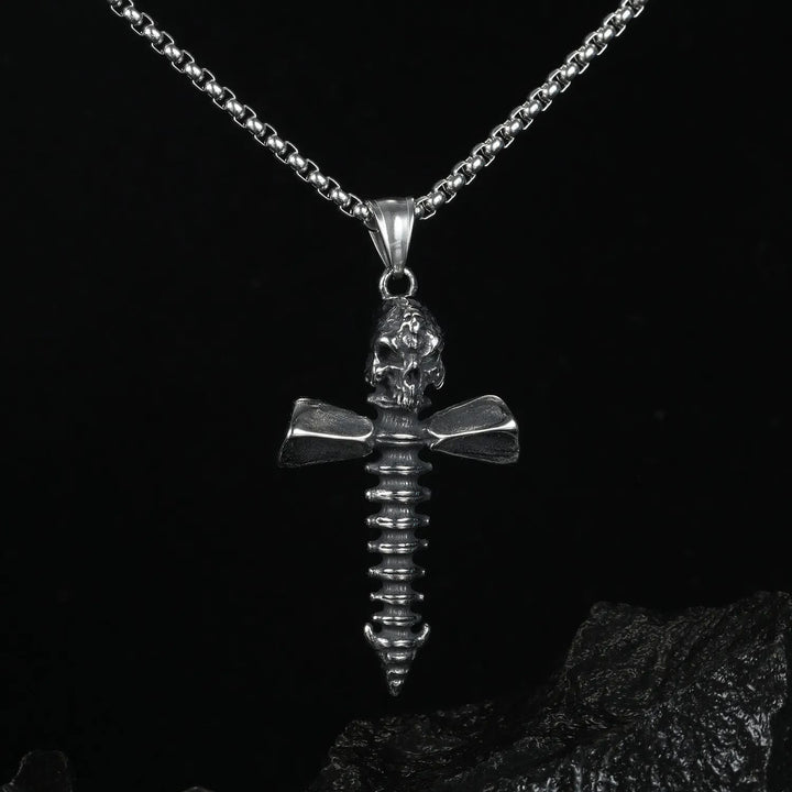 Christianartworkshop Punk Style Skull Crossbones Pendant Necklace - image 2