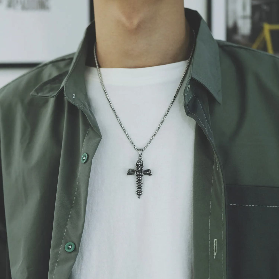 Christianartworkshop Punk Style Skull Crossbones Pendant Necklace - image 5