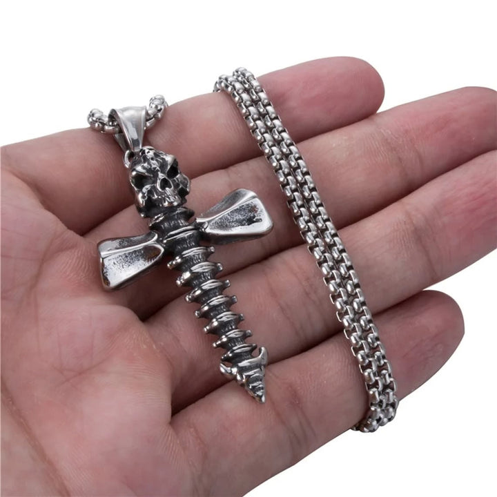 Christianartworkshop Punk Style Skull Crossbones Pendant Necklace - image 6