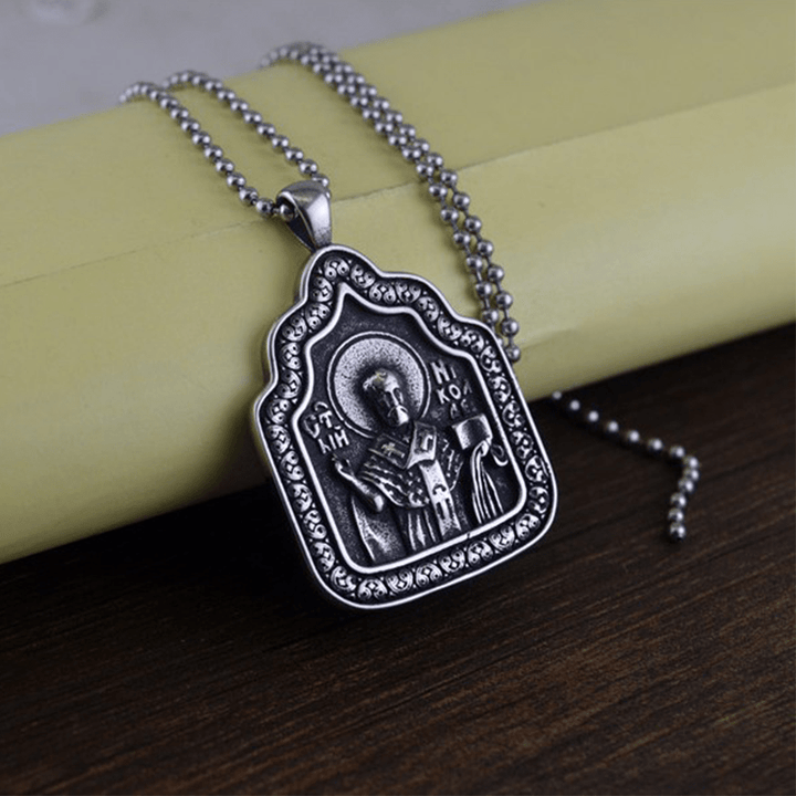 Christianartworkshop Father Blessing Charm Titanium Necklace - image 3