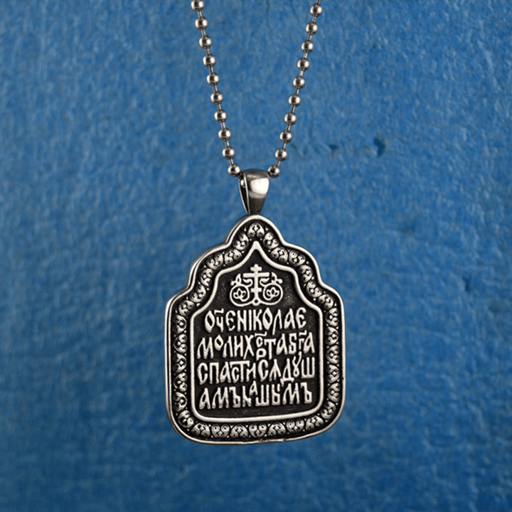 Christianartworkshop Father Blessing Charm Titanium Necklace - image 2