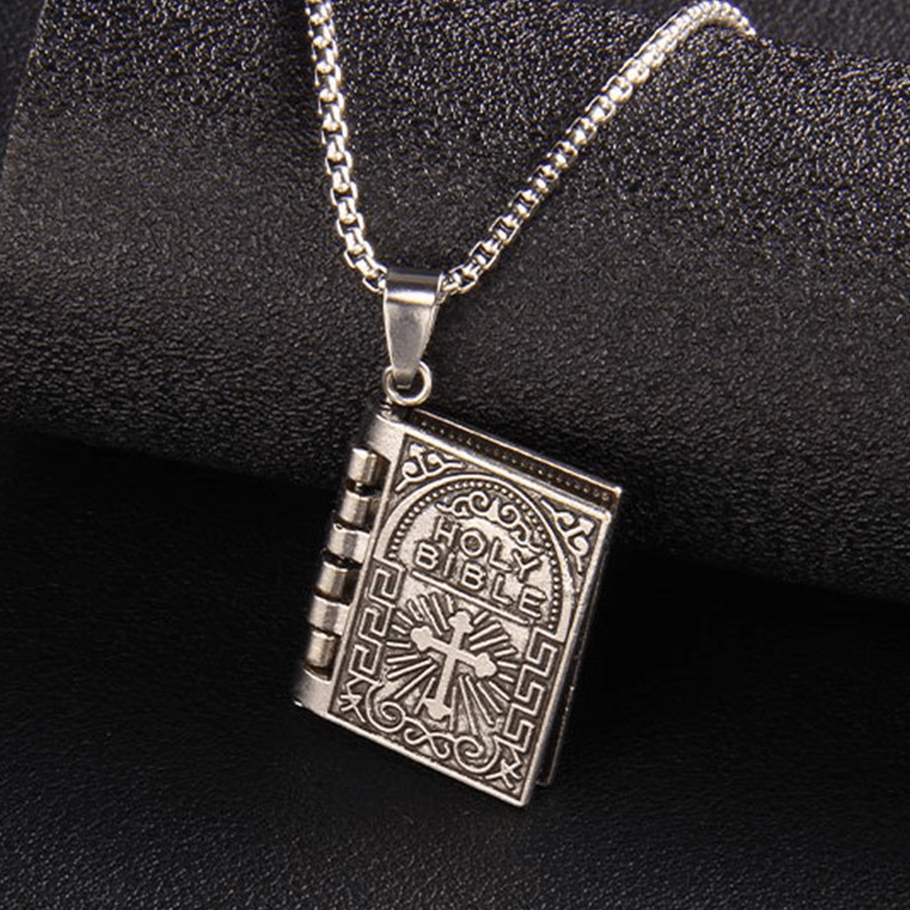 Christianartworkshop Turnable Cross Holy Bible Pendant Quality Necklace - image 12