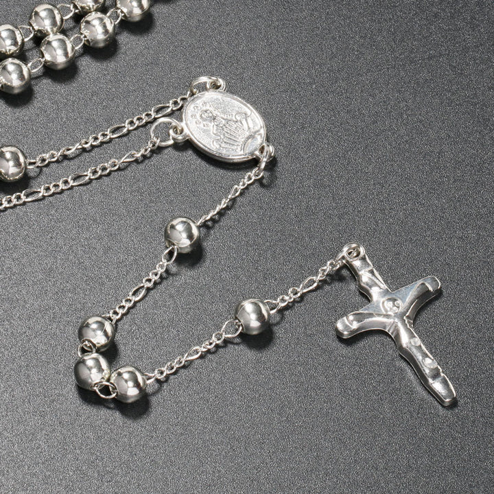 Christian Virgin Mary Long Chain Jesus Cross Religion Rosary - image 6