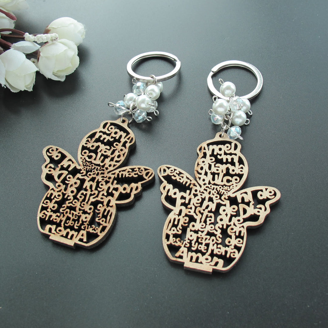 Christianartworkshop Religious Baptism Christ Wooden Plaque Keychain - Angel - image 5